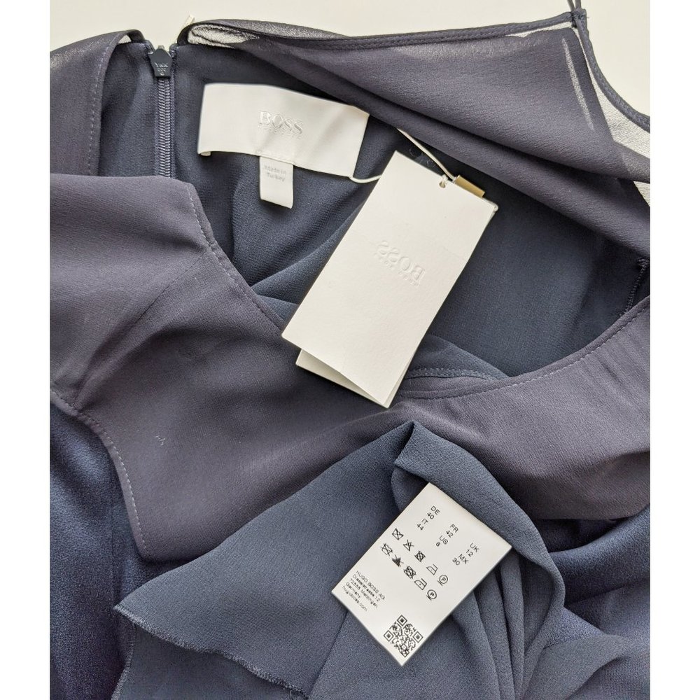 NWT Hugo Boss Dalatena Sleeveless Mesh Gown Navy 8 - Picture 2 of 8